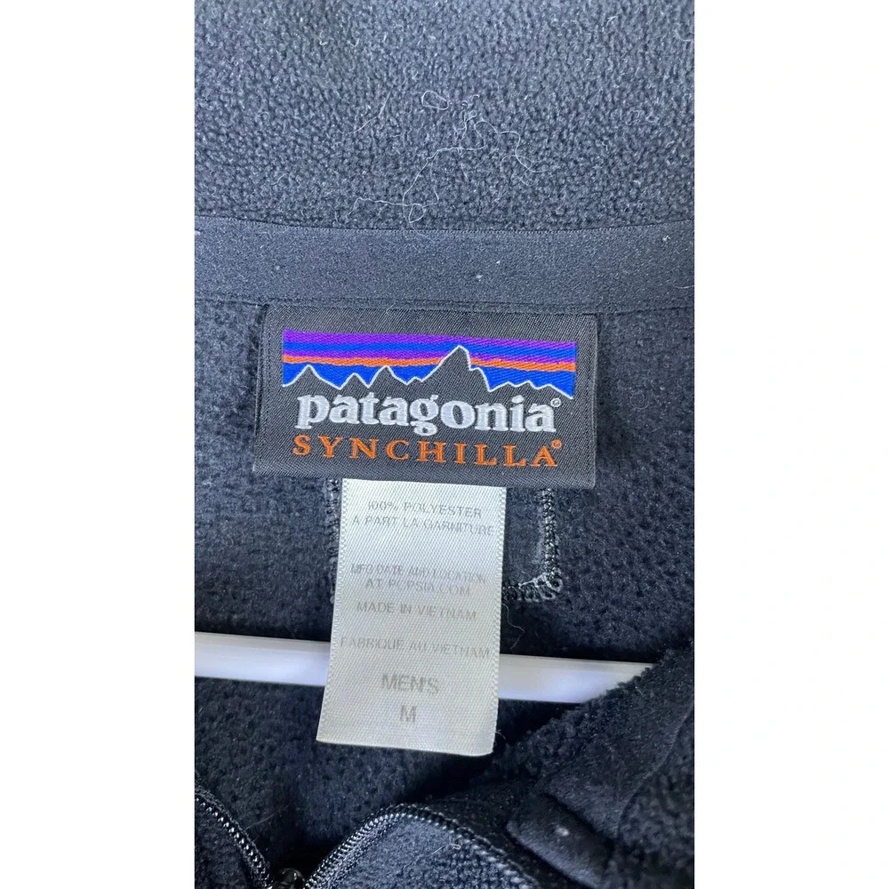 Patagonia Synchilla Fleece Pullover Mens M Black Excellent New Belgium Brewery